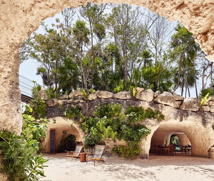 Inside the Bio cave restaurant