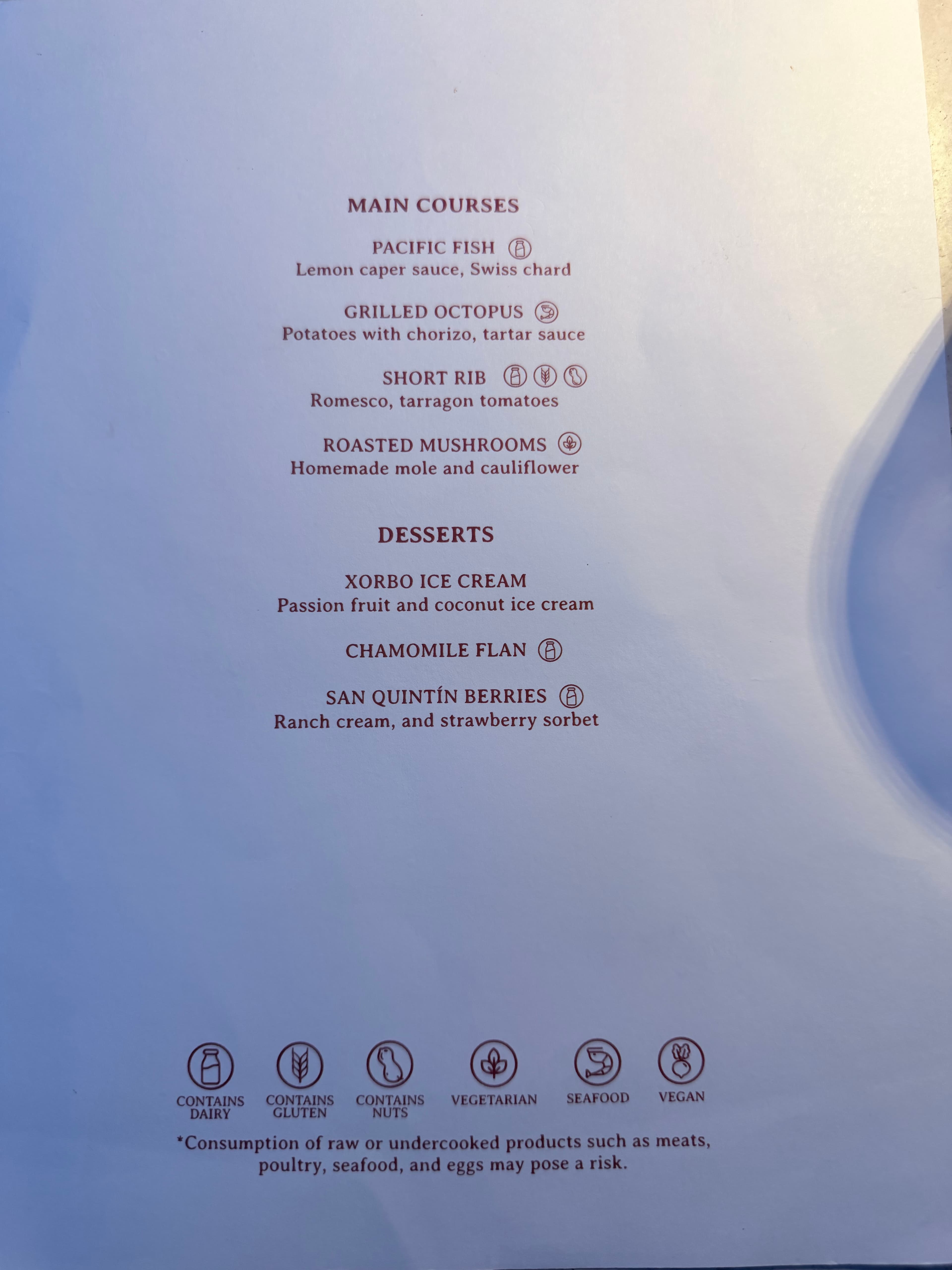 Arriba Baja menu 1